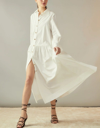 Perennial Shirt Midi Dress-White