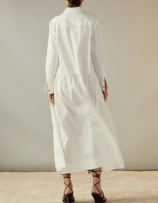 Cynthia Rowley Perennial Shirt Midi Dress-White