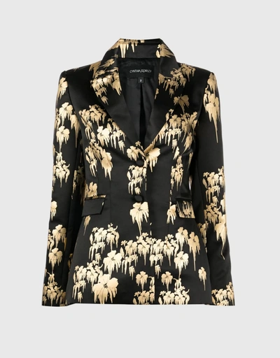 Dripping In Gold Fitted Blazer-Gold Foil
