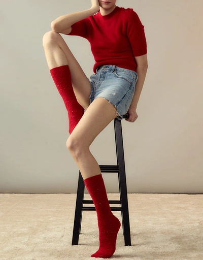 Wool Blend Sweater-Red