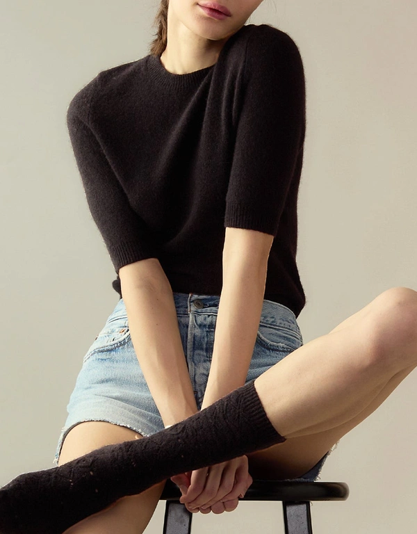 Cynthia Rowley Wool Blend Sweater-Black