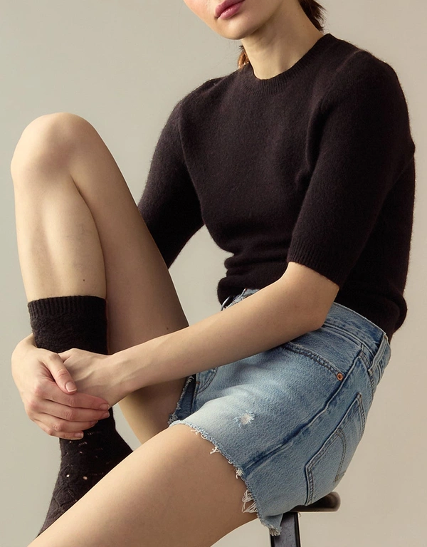 Cynthia Rowley Wool Blend Sweater-Black