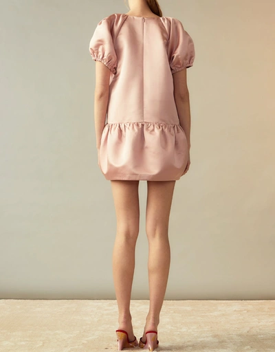 Luna Tulip Satin Mini Dress-Pink