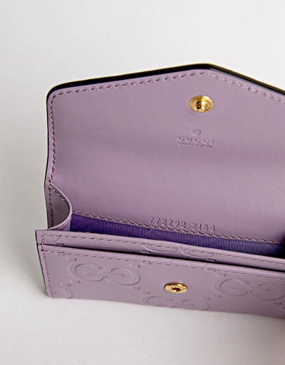 GG Leather Embossed Card Case