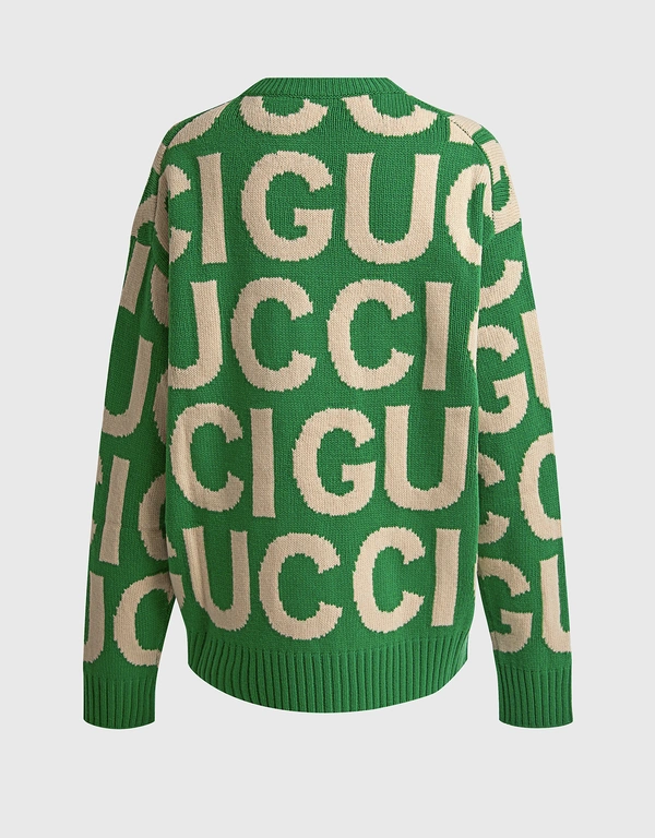 Gucci Gucci 嵌花圓領羊毛衣