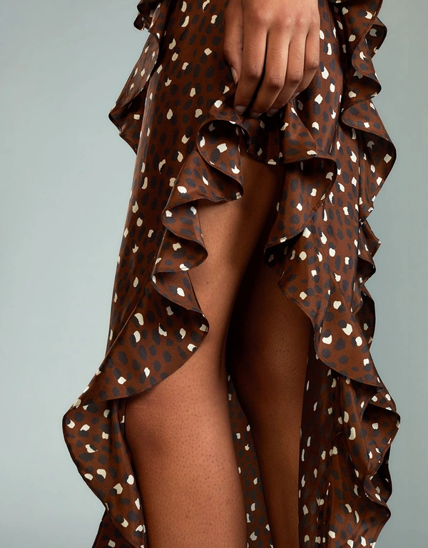 Cynthia Rowley Pippa Silk Ruffle Midi Dress