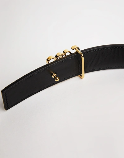 Embossed Silk Calfskin Reversible Belt
