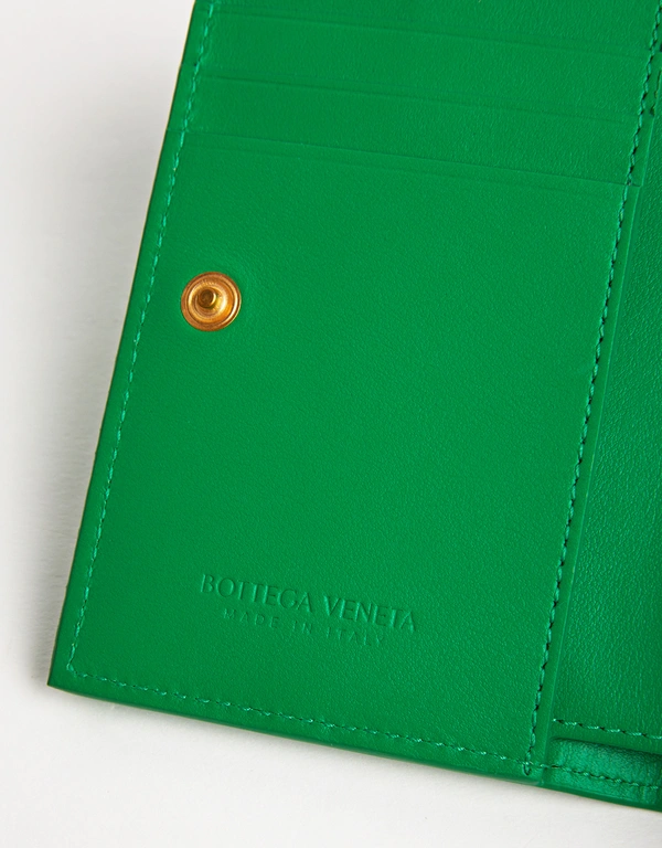 Bottega Veneta Small Intrecciato Bi-Fold Zip Wallet