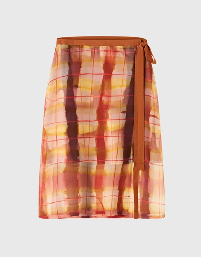 Amelie Silk Wrap Midi Skirt