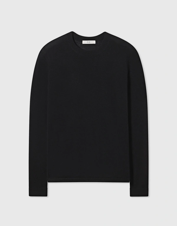 Co Cashmere Crew Neck Sweater-Black