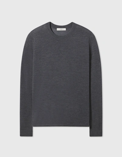 Cashmere Crew Neck Sweater-Grey