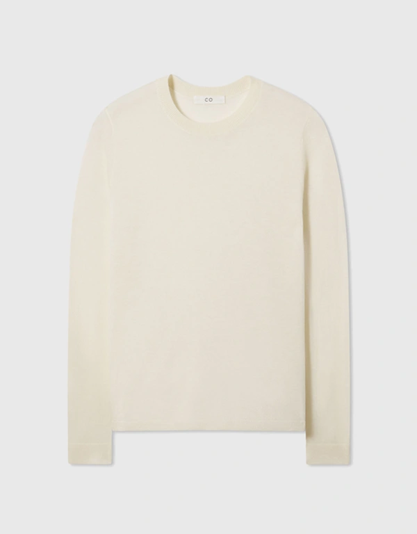 Co Cashmere Crew Neck Sweater-Ivory