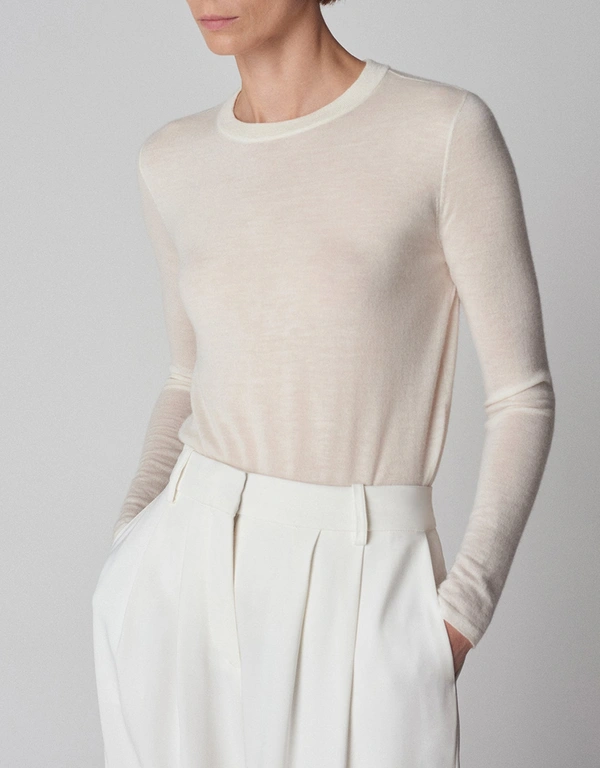 Co Cashmere Crew Neck Sweater-Ivory