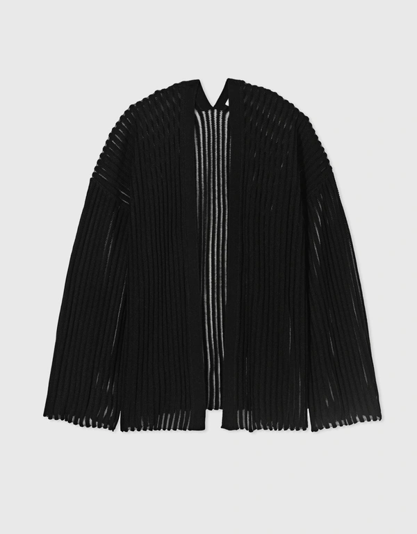 Co Cardigan in Cashmere Silk Knit-Black