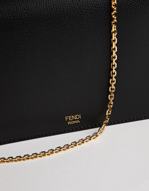Fendi FF Diamonds Logo Shoulder Chain Strap Wallet