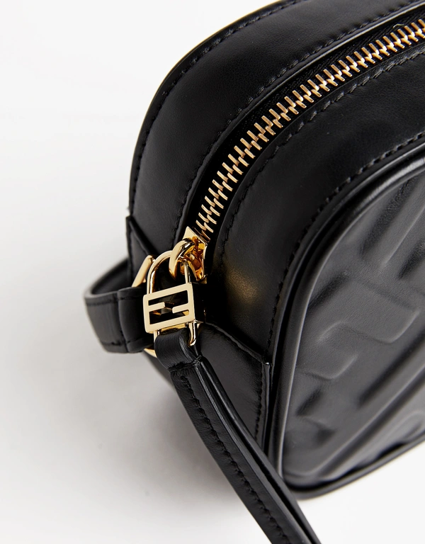 Fendi FF Leather 3D Texture Camera Cross Body Bag