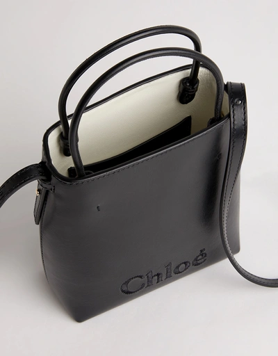 Chloé Sense Micro Shiny Calfskin Crossbody Bag