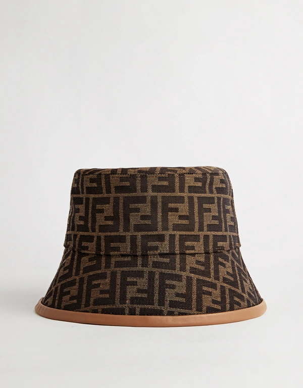 Fendi FF Logo Jacquard Fabric Bucket Hat
