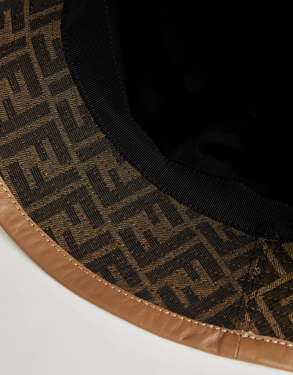 Fendi FF Logo Jacquard Fabric Bucket Hat