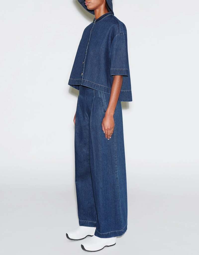 Rosetta Getty Indigo Denim High-Rised ワイドパンツ Pants (パンツ