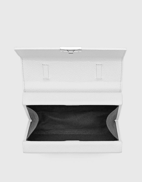 Behno Mary Mini Pebble Leather Box Crossbody Bag-Taupe