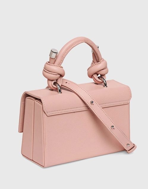 Mary Leather Box Crossbody Bag-Blush