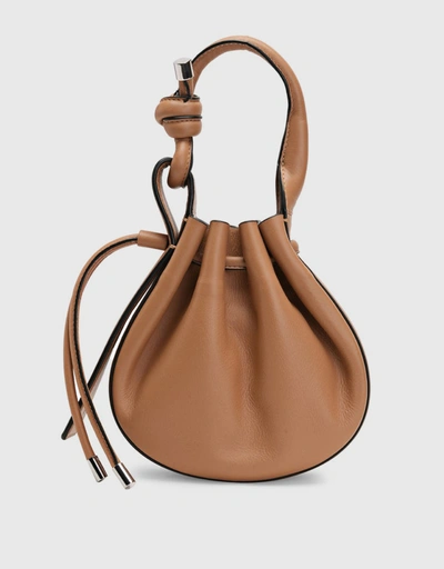 Ina Mini Milled Leather Top-Handle Crossbody Bag