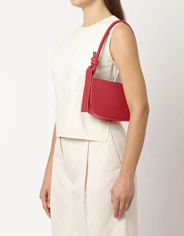 Behno Ina Mini Pebble Leather Top-zip Shoulder Bag