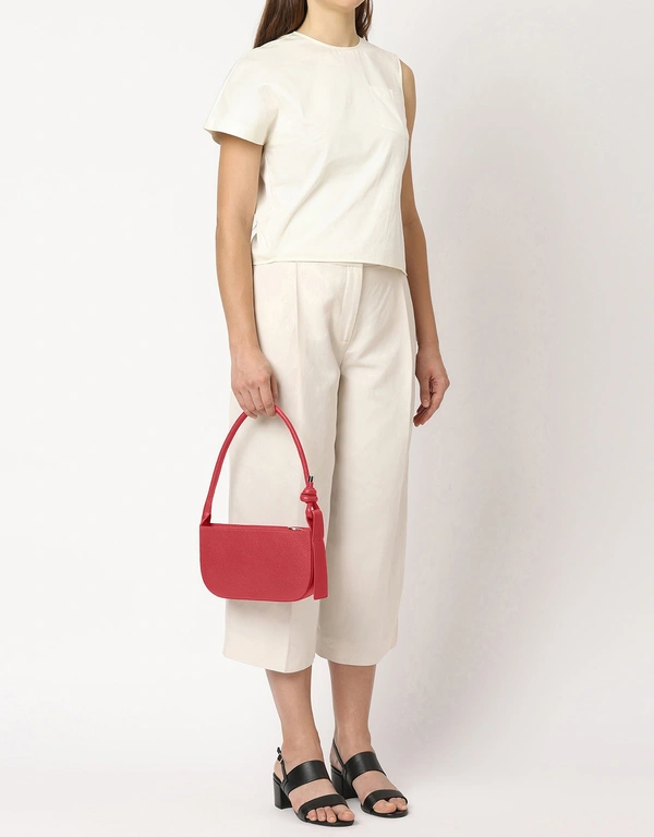 Behno Ina Mini Pebble Leather Top-zip Shoulder Bag