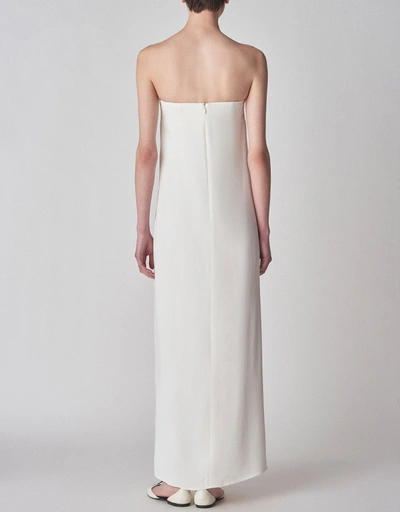 Strapless Column Maxi Dress-Ivory