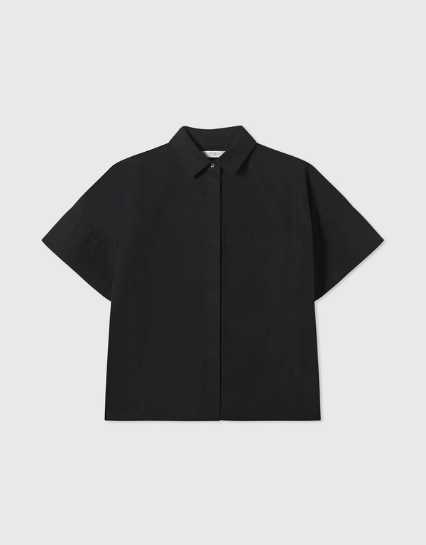 Co Boxy Short Sleeve Shirt-Black