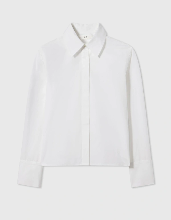 Co Fitted Button Down Shirt-White