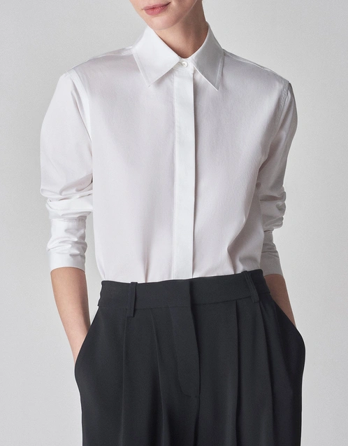 Fitted Button Down Shirt-White