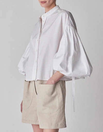 燈籠袖襯衫-White