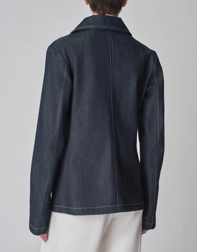 Raw Denim Workwear Jacket-Indigo