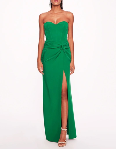 Twist Column Gown-Emerald