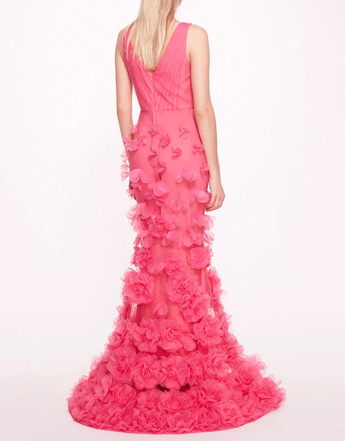 Tulle Rosette Gown-Pink