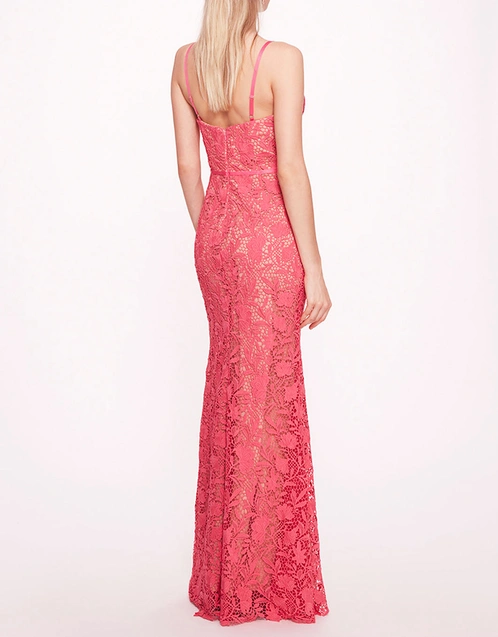 Lace Mermaid Gown-Pink