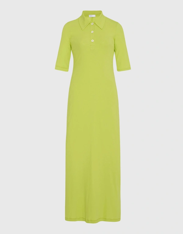 Rosetta Getty Polo T-Shirt A-Line Maxi Dress-Apple Green