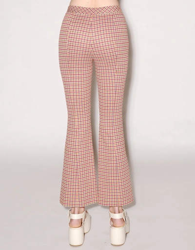 Houndstooth Cropped Flare Pant