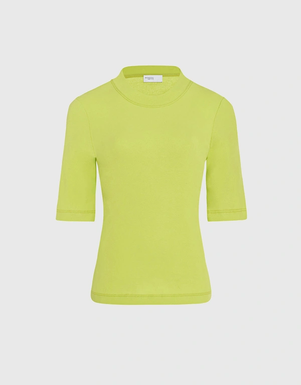 Rosetta Getty Crewneck Cropped Sleeve T-Shirt-Apple Green