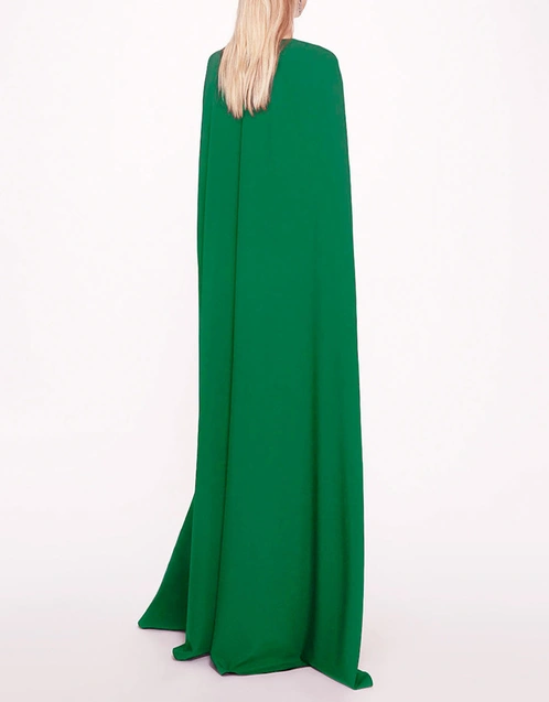 Embroidered Belt Kaftan Gown-Emerald