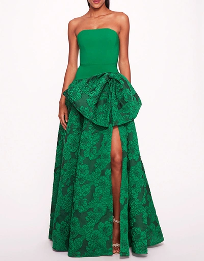 Calathea Off The Shoulder Gown-Emerald