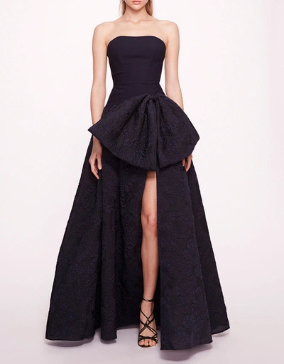 Calathea Off The Shoulder Gown-Navy