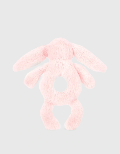 Bashful Bunny Ring Rattle Soft Toy-Pink
