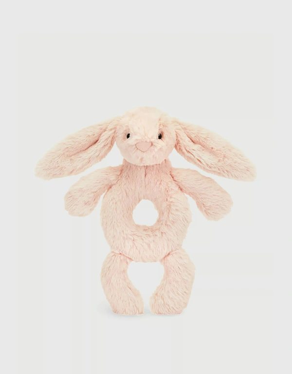Jellycat Bashful Bunny Ring Rattle Soft Toy-Blush