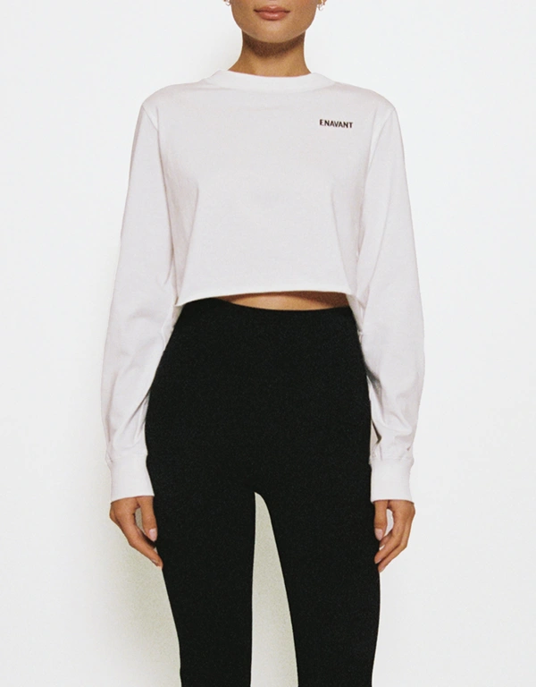 Enavant Active Avery Cropped Top-White