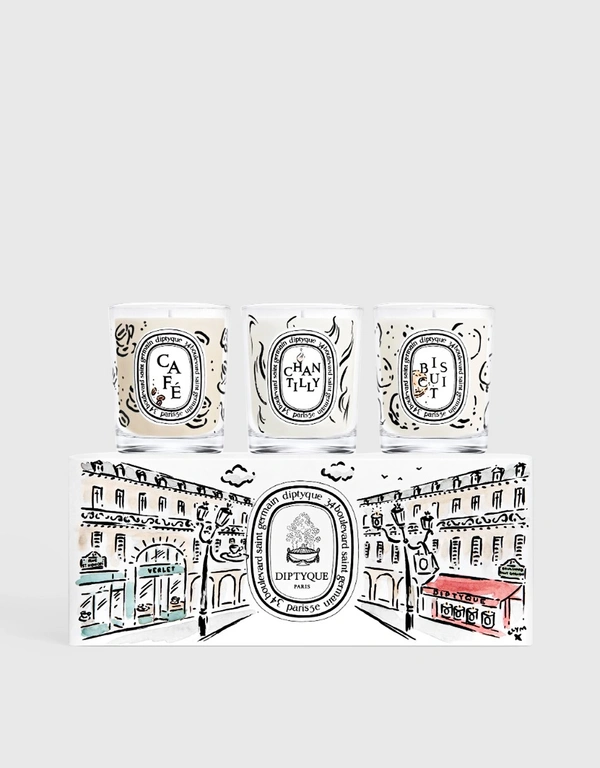 Diptyque Café Verlet Limited Edition Scented Candle Set 3 x 70g