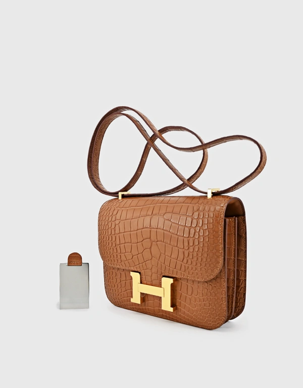 Hermès Hermes Constance 18 霧面Alligator 鱷魚皮康康包-Camel Gold Hardware