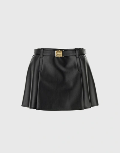 Lamb Leather Mini Skirt